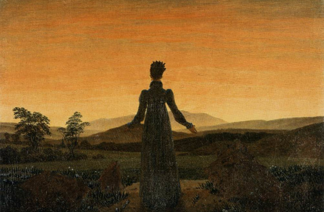 Caspar David Friedrich - Woman before the Rising Sun (Woman before the Setting Sun) - Wikimedia Commons Public Domain