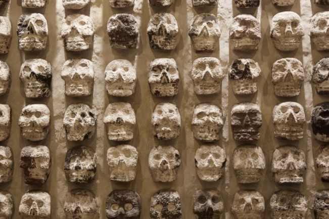 Skull Rack at The Templo Mayor Museum in Mexico City