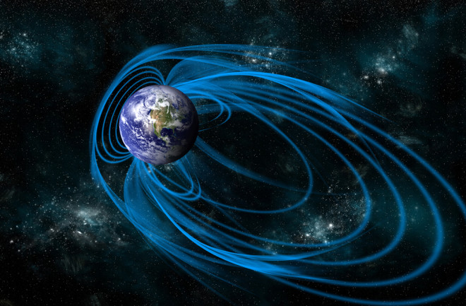 An artist's depiction of the magnetic lines of force surrounding Earth known as the magnetosphere. - Elements of this image furnished by NASA - shutterstock