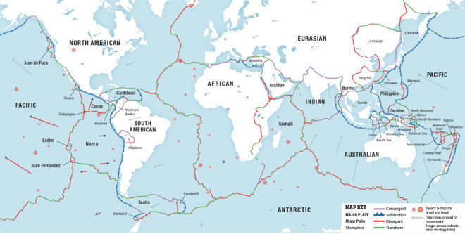 Plate Tectonics World Map