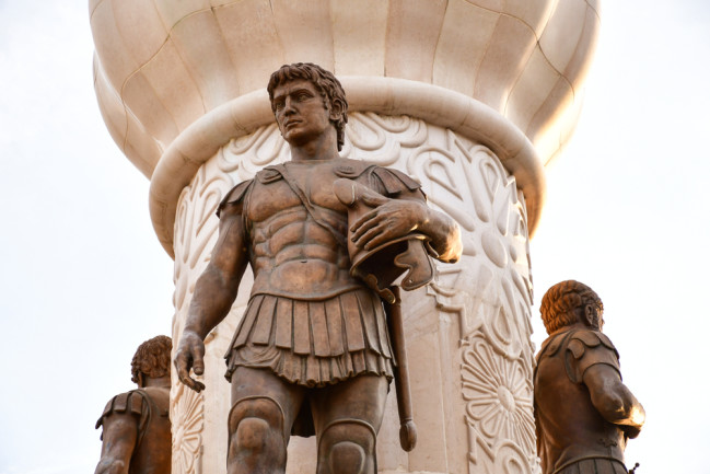 A statue of Alexander the Great in Skopje, Macedonia.