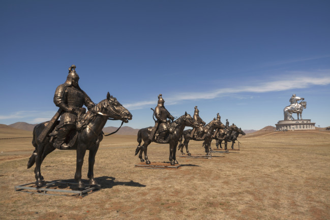 genghis khan on a horse - shutterstock