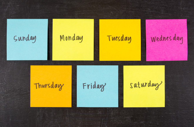 Days of the Week - Shutterstock