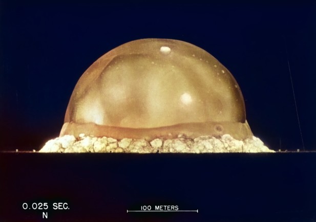 Trinity nuclear test, colorized photo July 16, 1945 New Mexico-USA