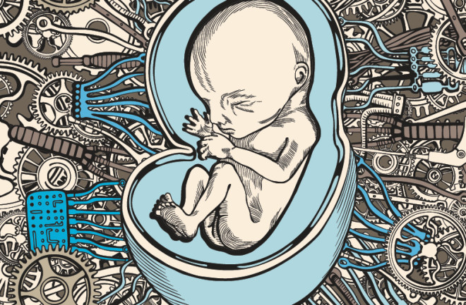 tech baby in womb - Shutterstock