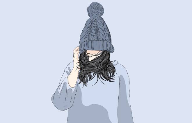 winter hat sad depression seasonal affective disorder mental health - shutterstock 