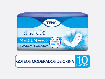 Toalla Higiénica TENA Discreet Medium