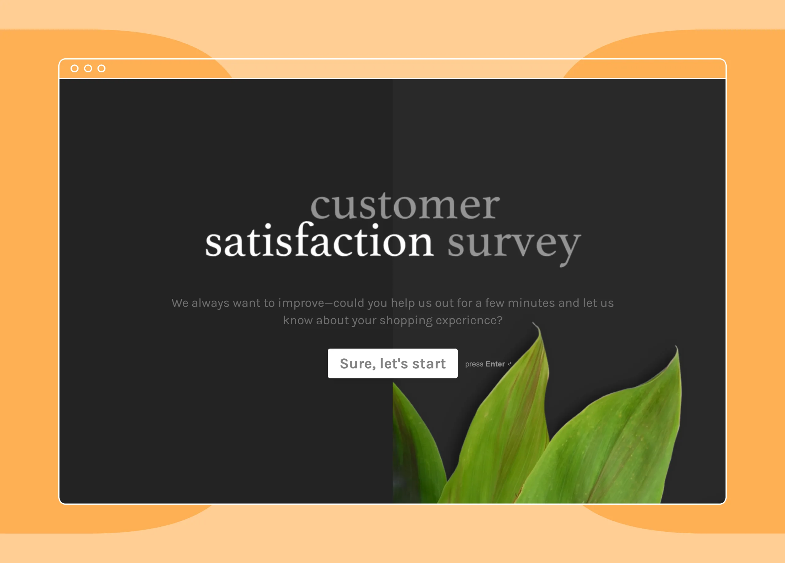 Screenshot of customer satisfaction survey template.