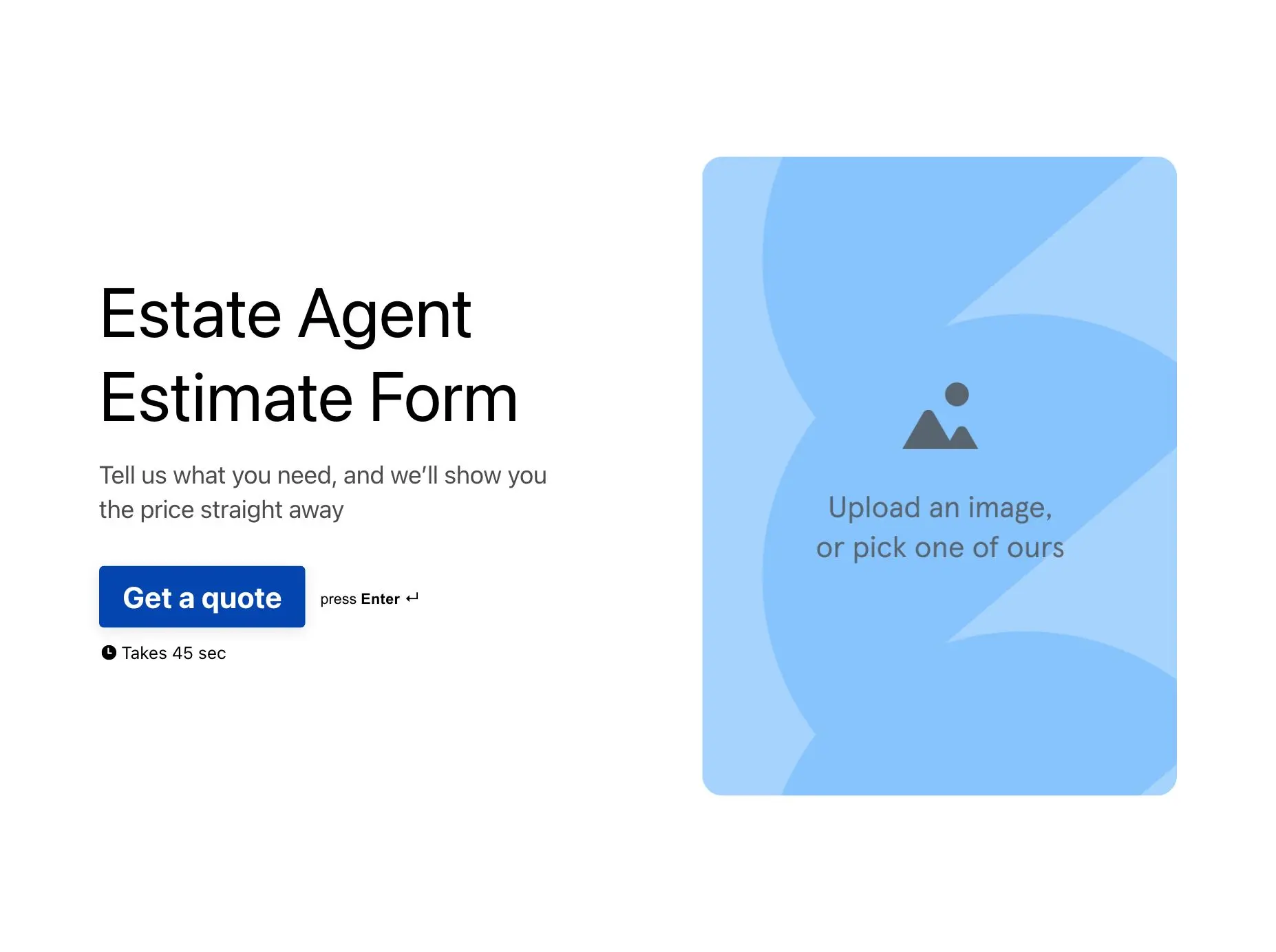 Estate Agent Estimate Form Template Hero