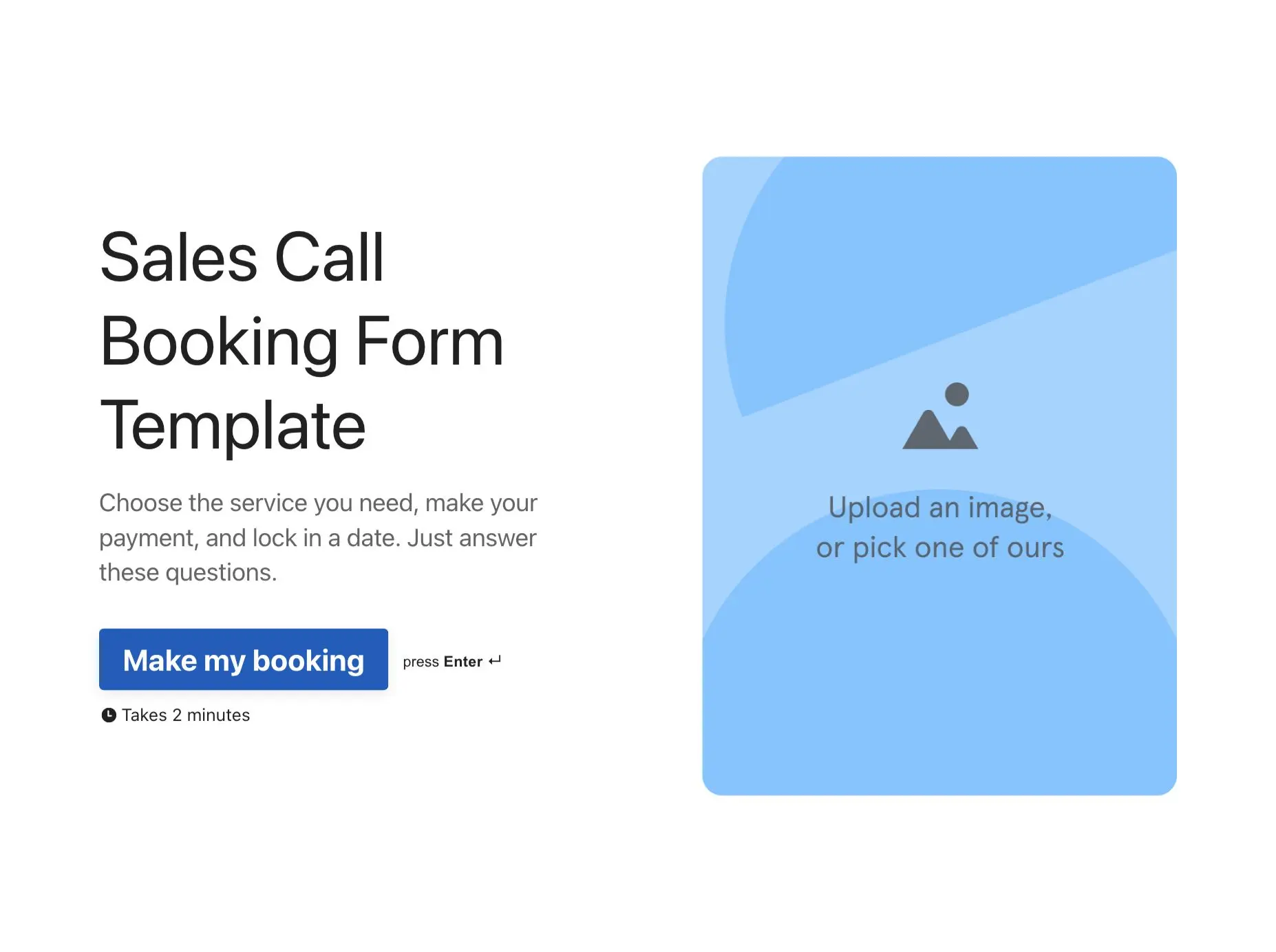 Sales Call Booking Form Template Hero