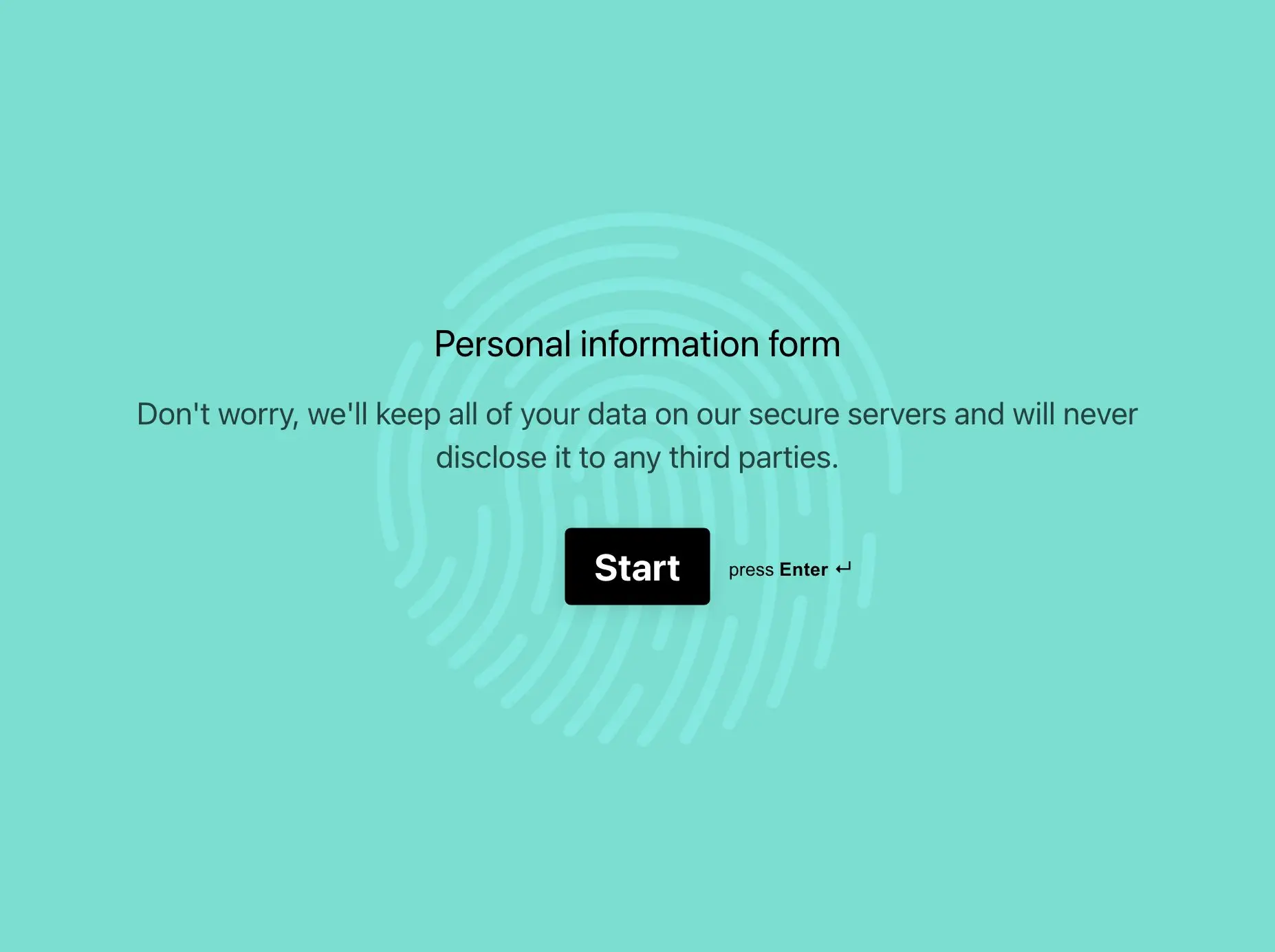 Personal Information Form Template Hero