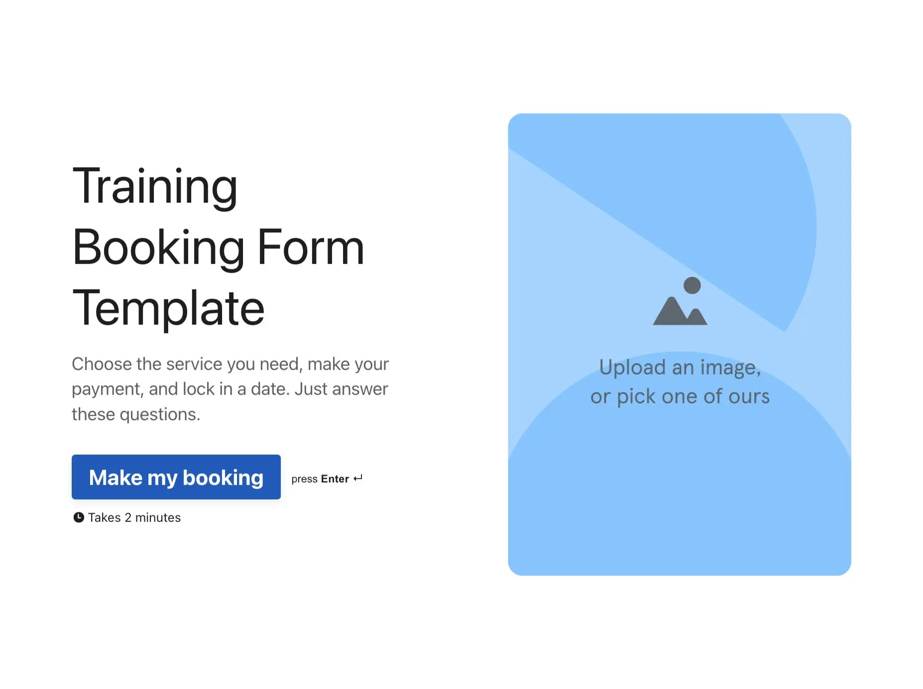Training Booking Form Template Hero