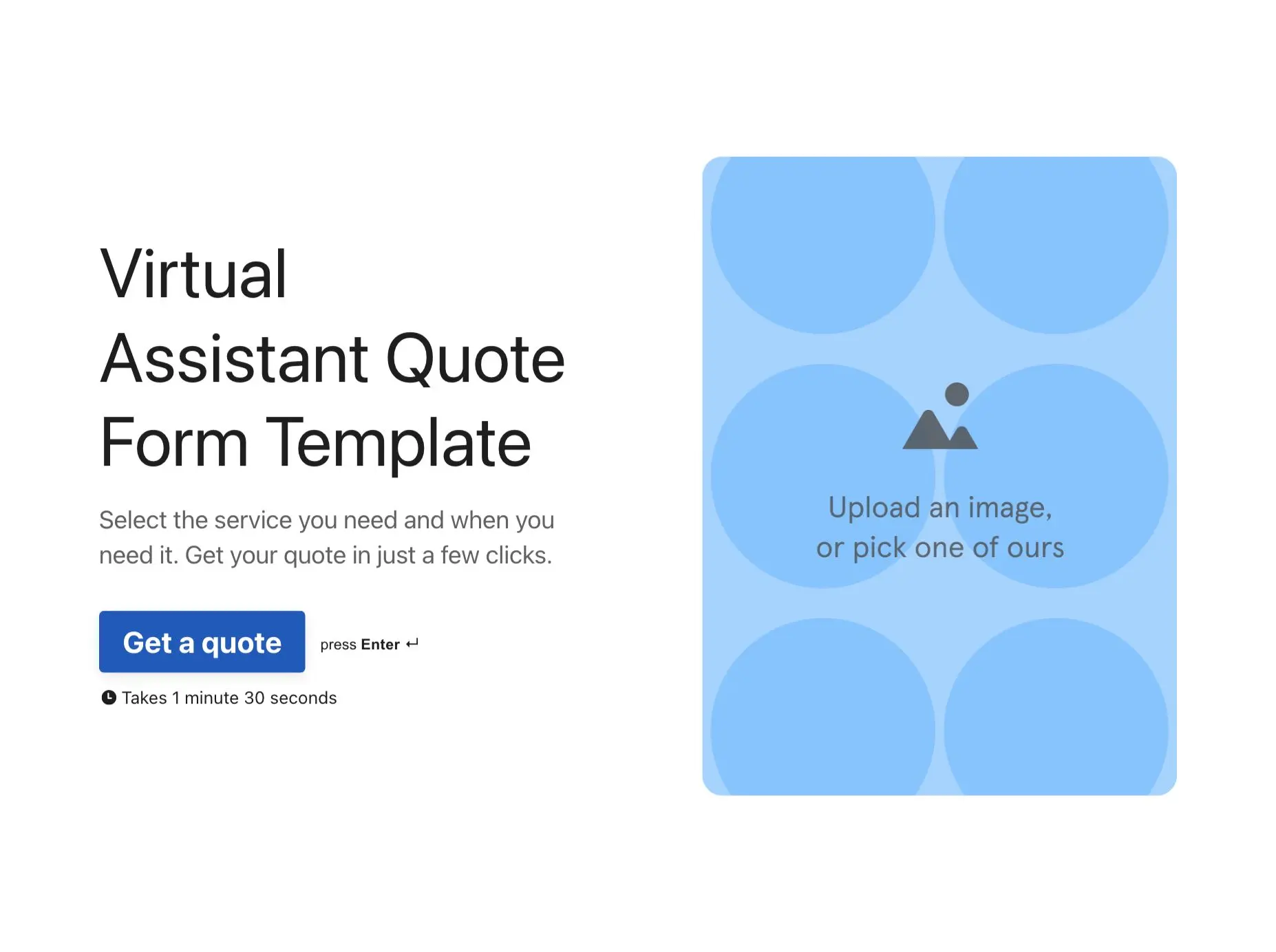 Virtual Assistant Quote Form Template Hero