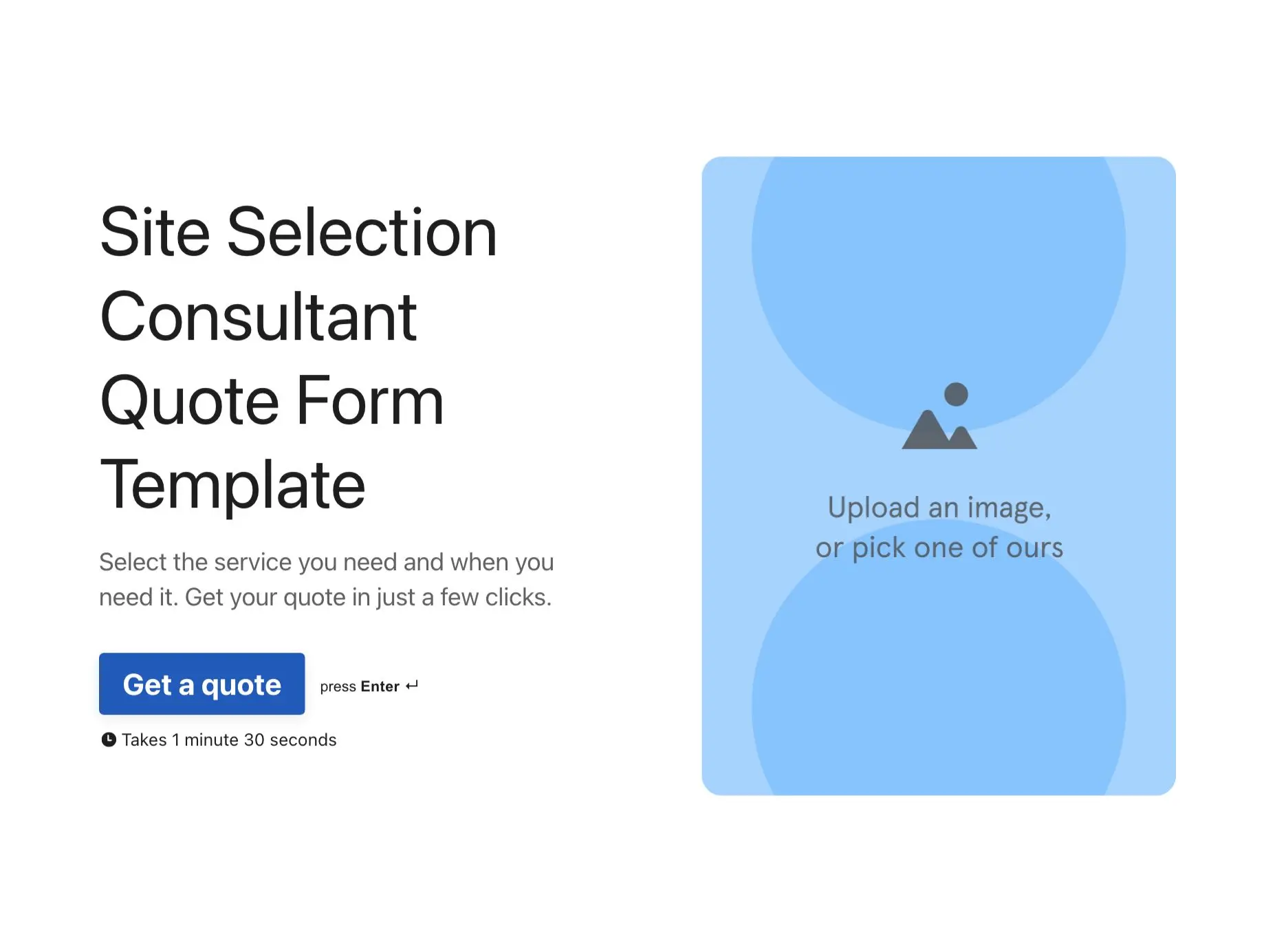 Site Selection Consultant Quote Form Template Hero