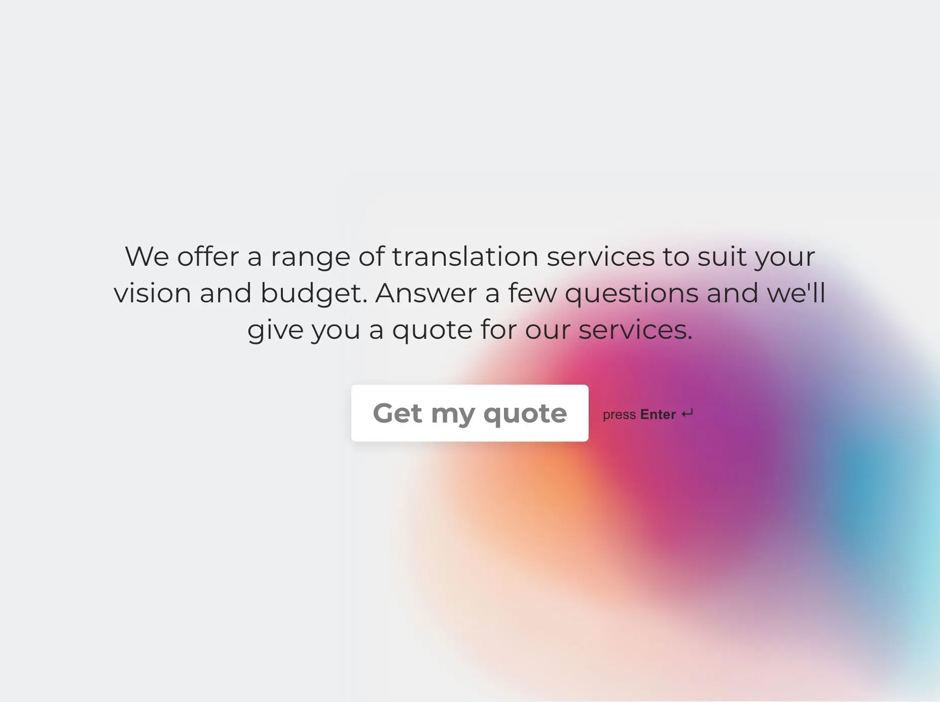 Online Quote Form Template Hero