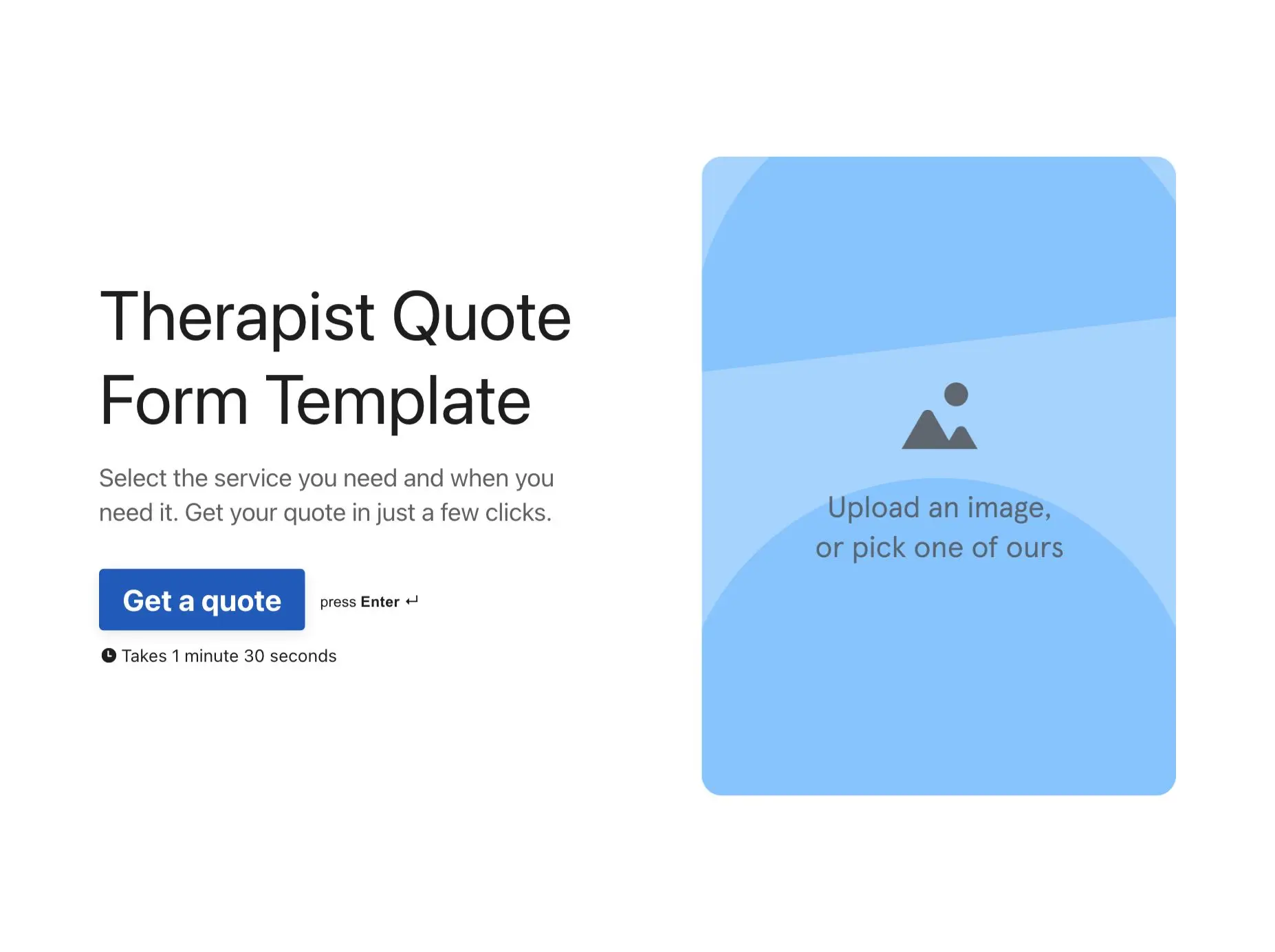 Therapist Quote Form Template Hero