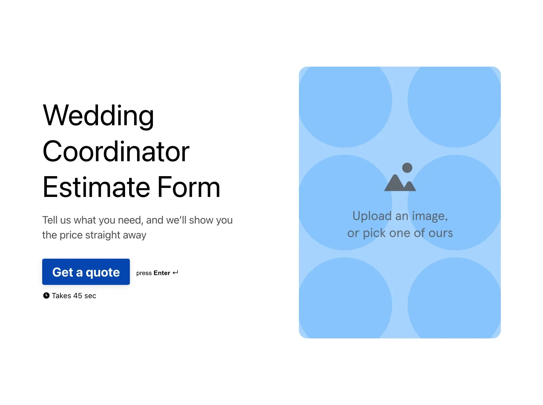 Wedding Coordinator Estimate Form Template Hero