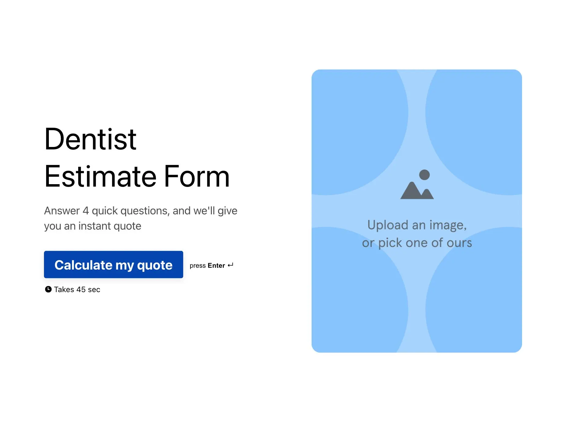 Dentist Estimate Form Template Hero