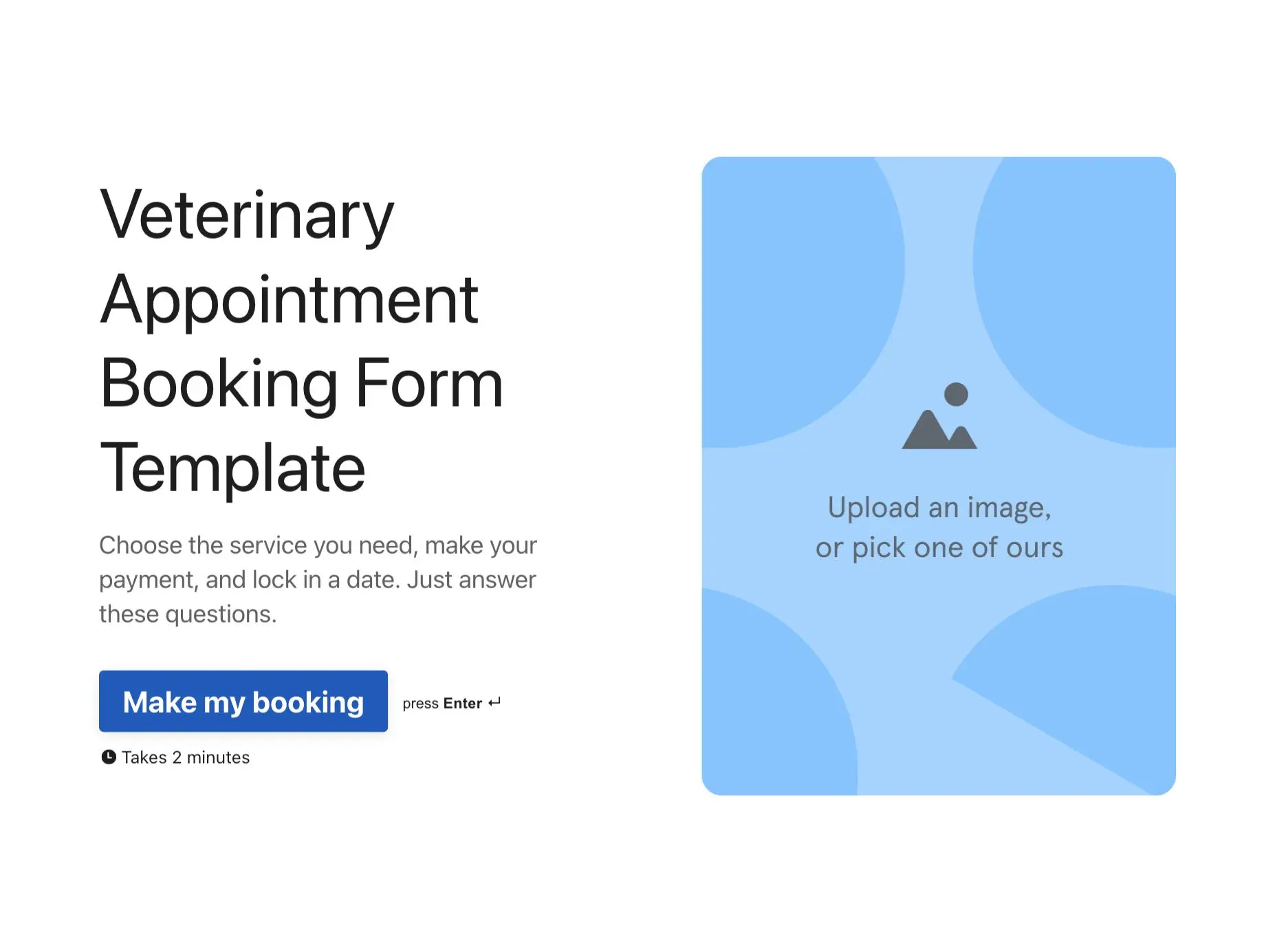 Veterinary Appointment Booking Form Template Hero