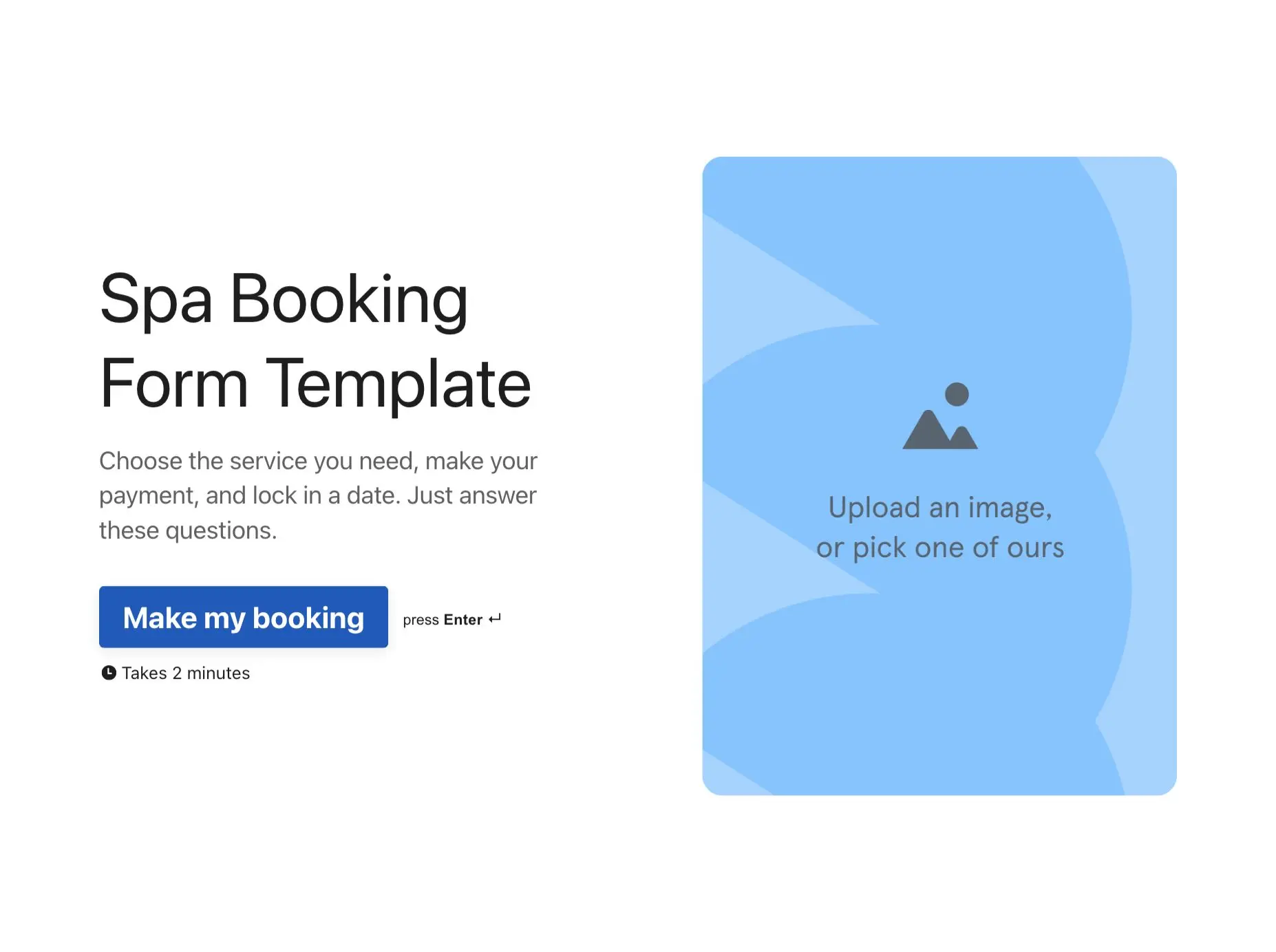 Spa Booking Form Template Hero