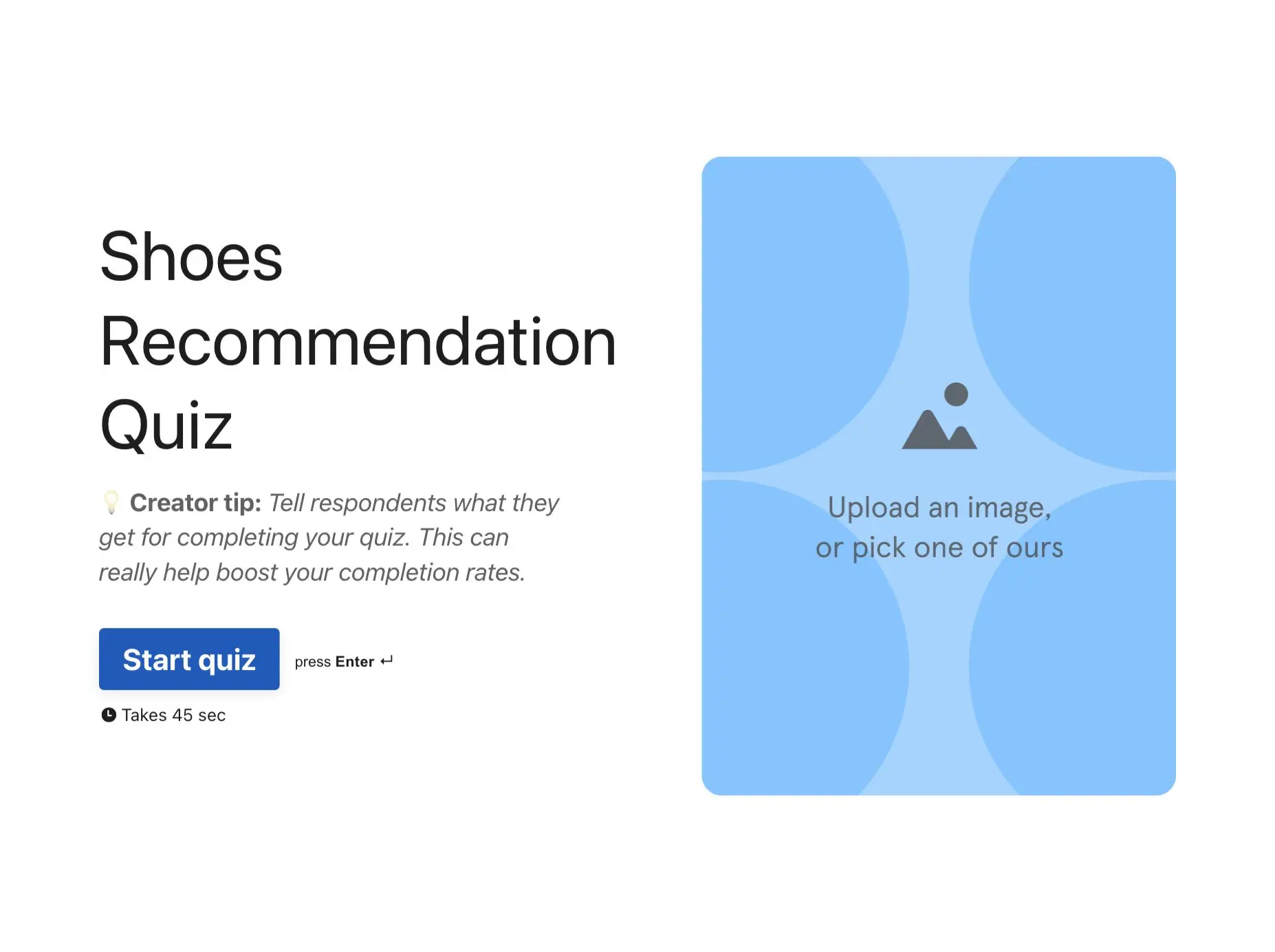 Shoes Recommendation Quiz Template Hero