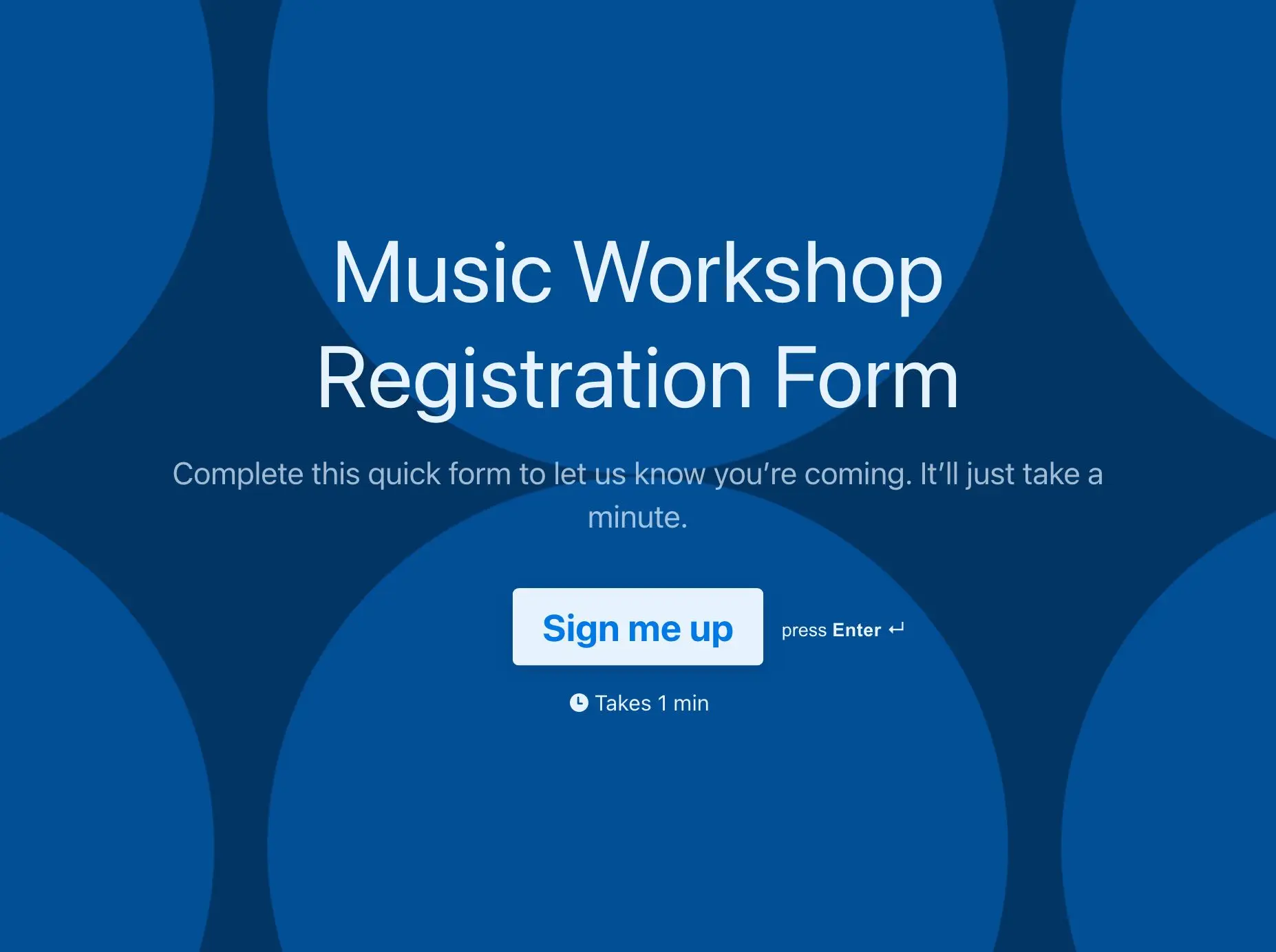 Music Workshop Registration Form Template Hero