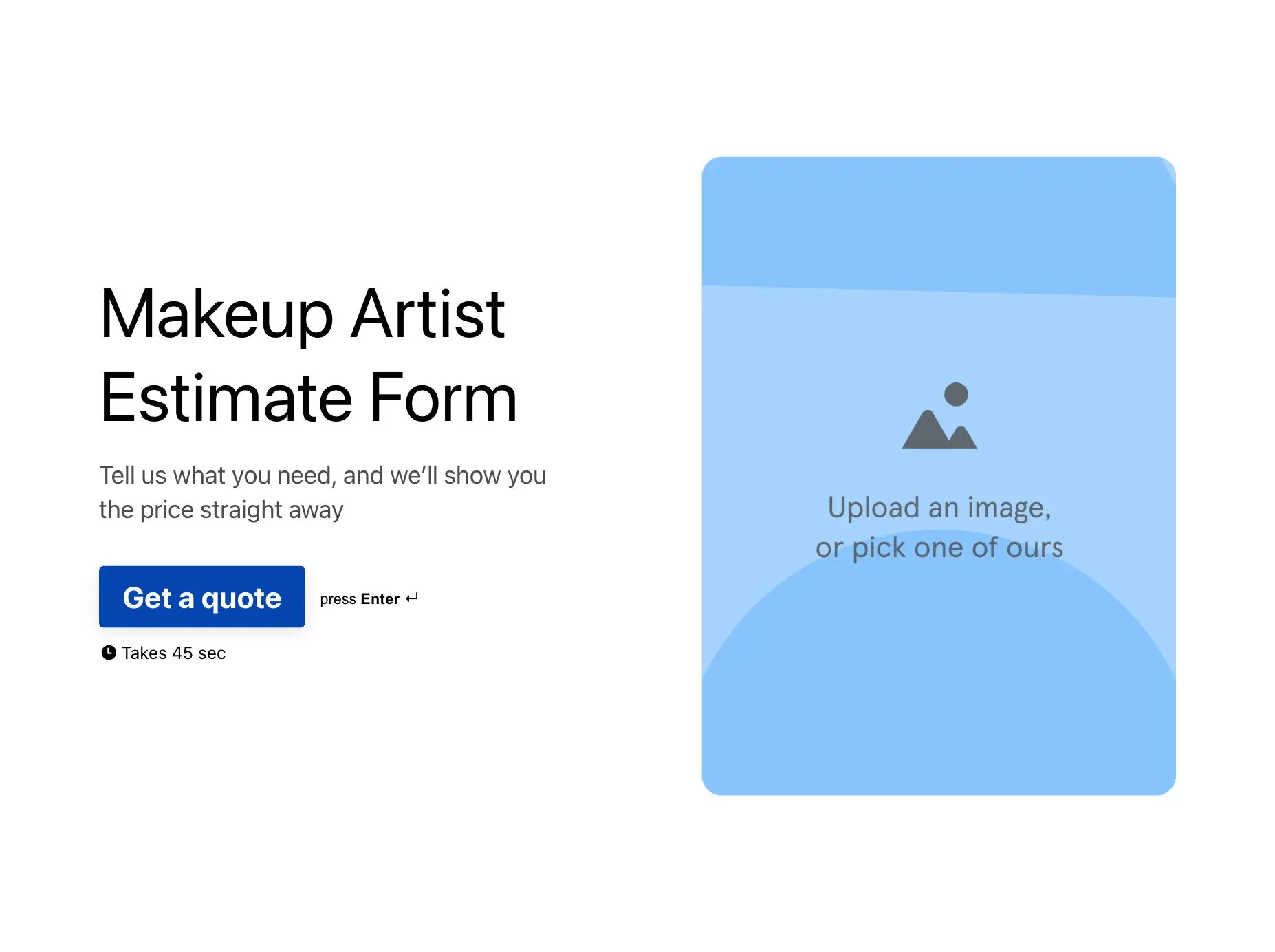 Makeup Artist Estimate Form Template Hero