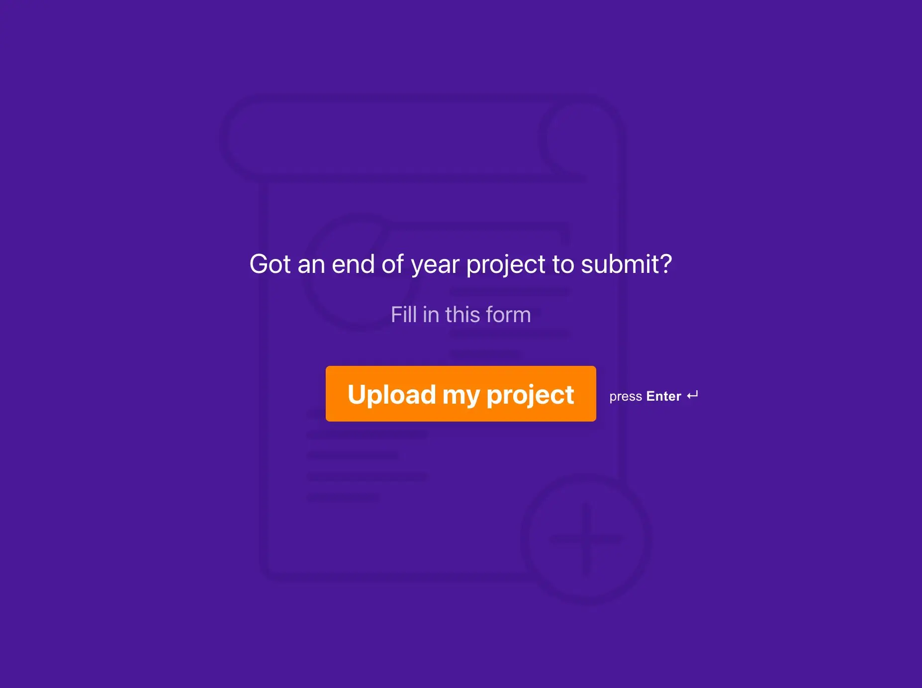 Project Submission Form Template Hero