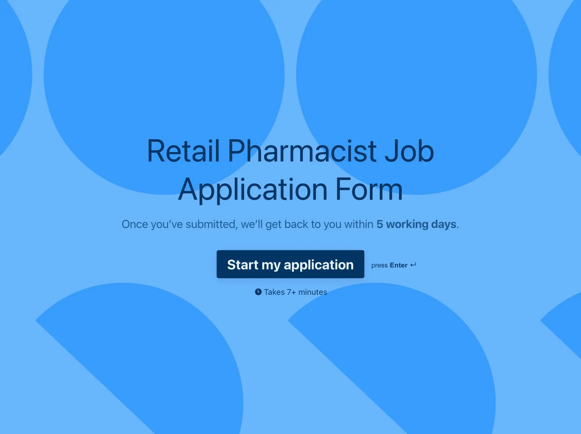 Retail Pharmacist Job Application Form Template Hero