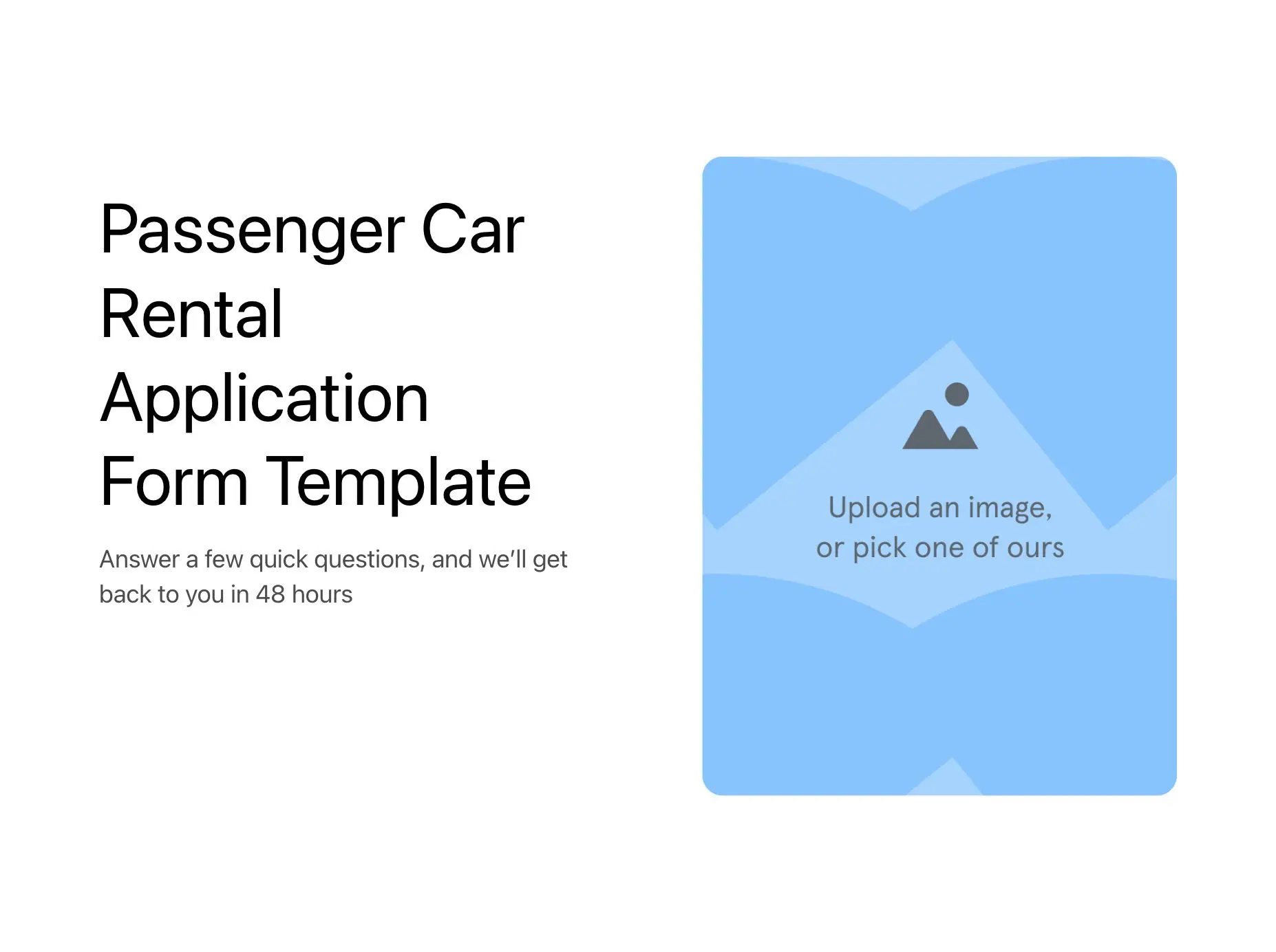 Passenger Car Rental Application Form Template Hero