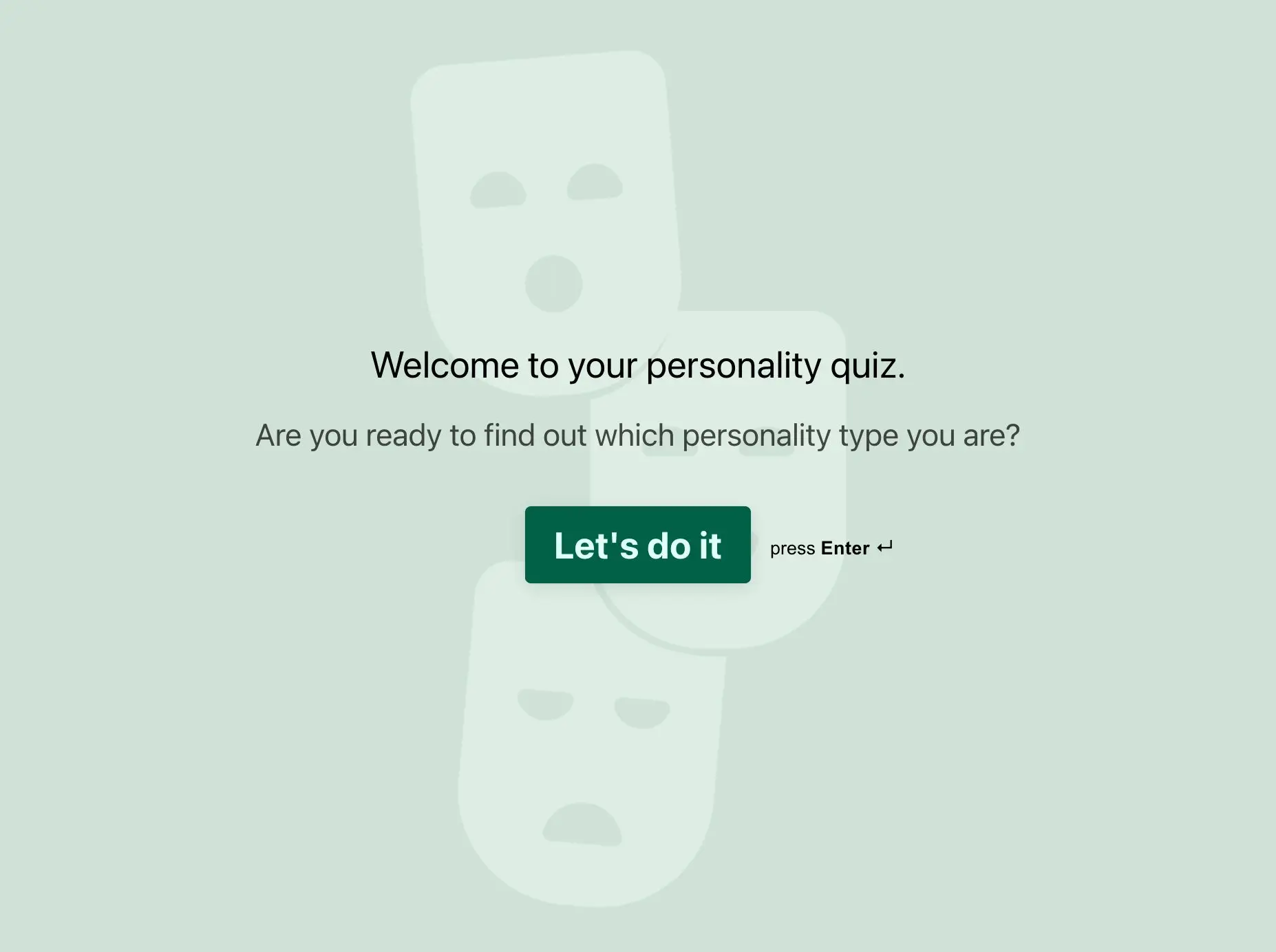 Personality Quiz Template Hero