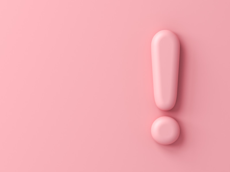 Pink exclamation point