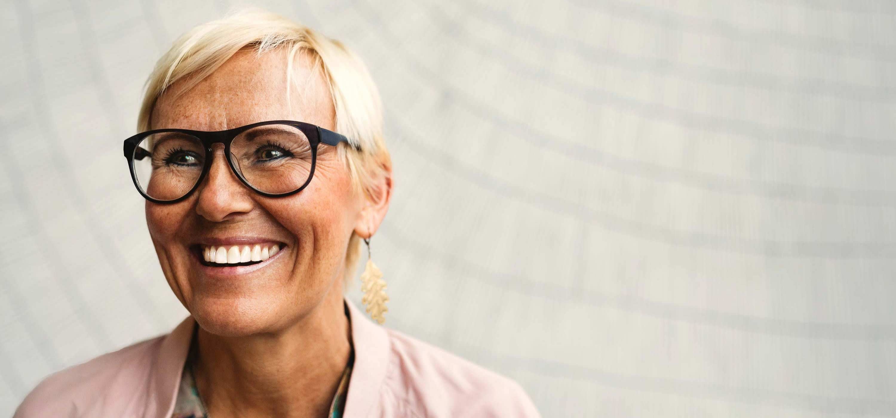 Woman with glasses
