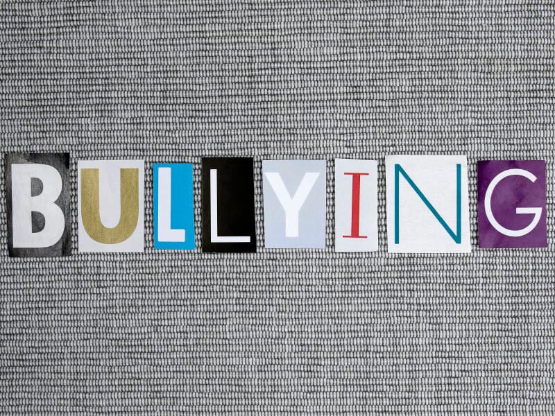 nurse bullying in cutout letters