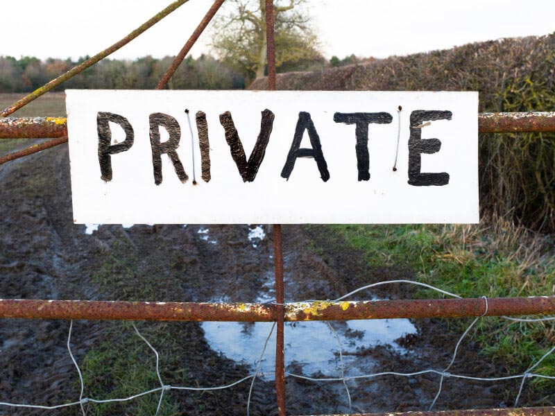 private sign on fence showing nurse setting boundaries
