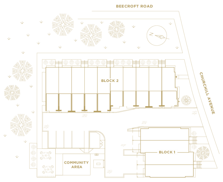 Site plan of Croft & Hill townhomes