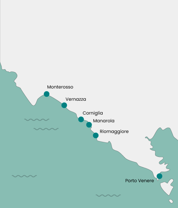 Cinque Terre Boat Tour Map