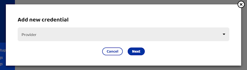 Add a new credential