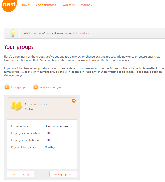 Example of NEST Groups to check earnings basis for pensions.