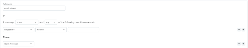 Transactional Rules Engine: Empty subject line