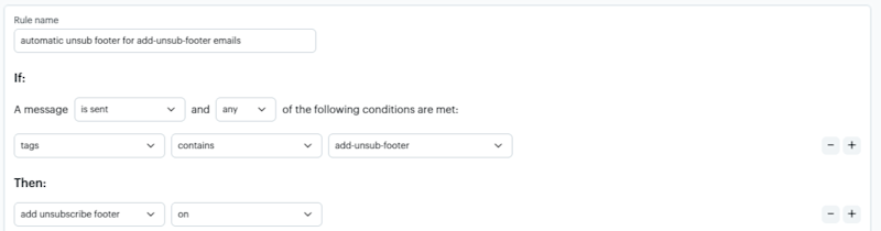 Transactional Rules Engine: Automatic Unsub