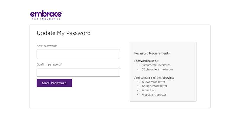 Create your new password and input it in the provided box. Then select save password.
