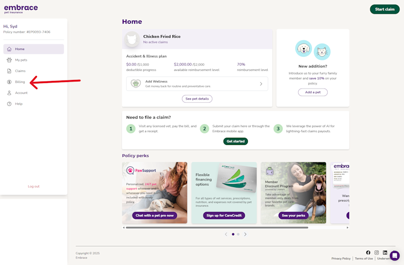 Update billing screen 1