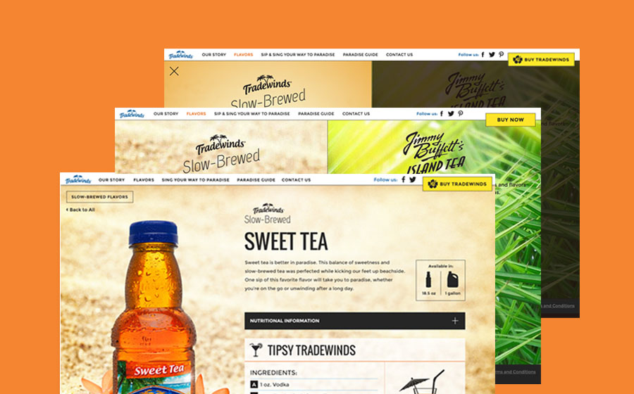 Springbox CPG Websites Tradewinds Tea Web Pages