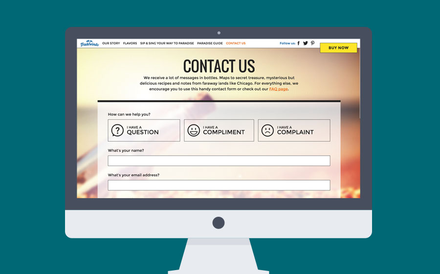 Springbox CPG Websites Tradewinds Tea Contact