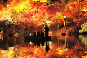 Ritsurin Garden in Kagawa enchants with autumn illumination
