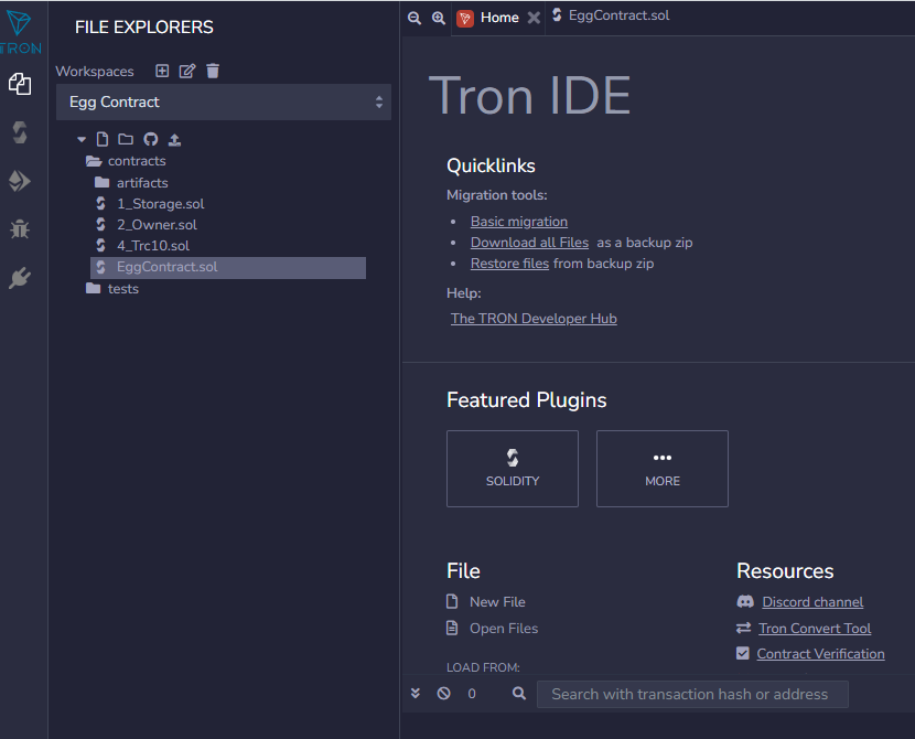 Tron IDE Example 