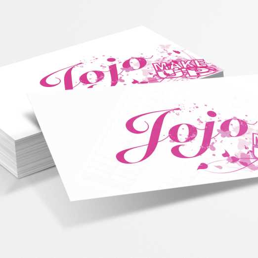 Business cards for small Swedish makeup studio.