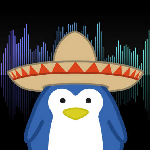 Penguin with sombrero against equaliser effects