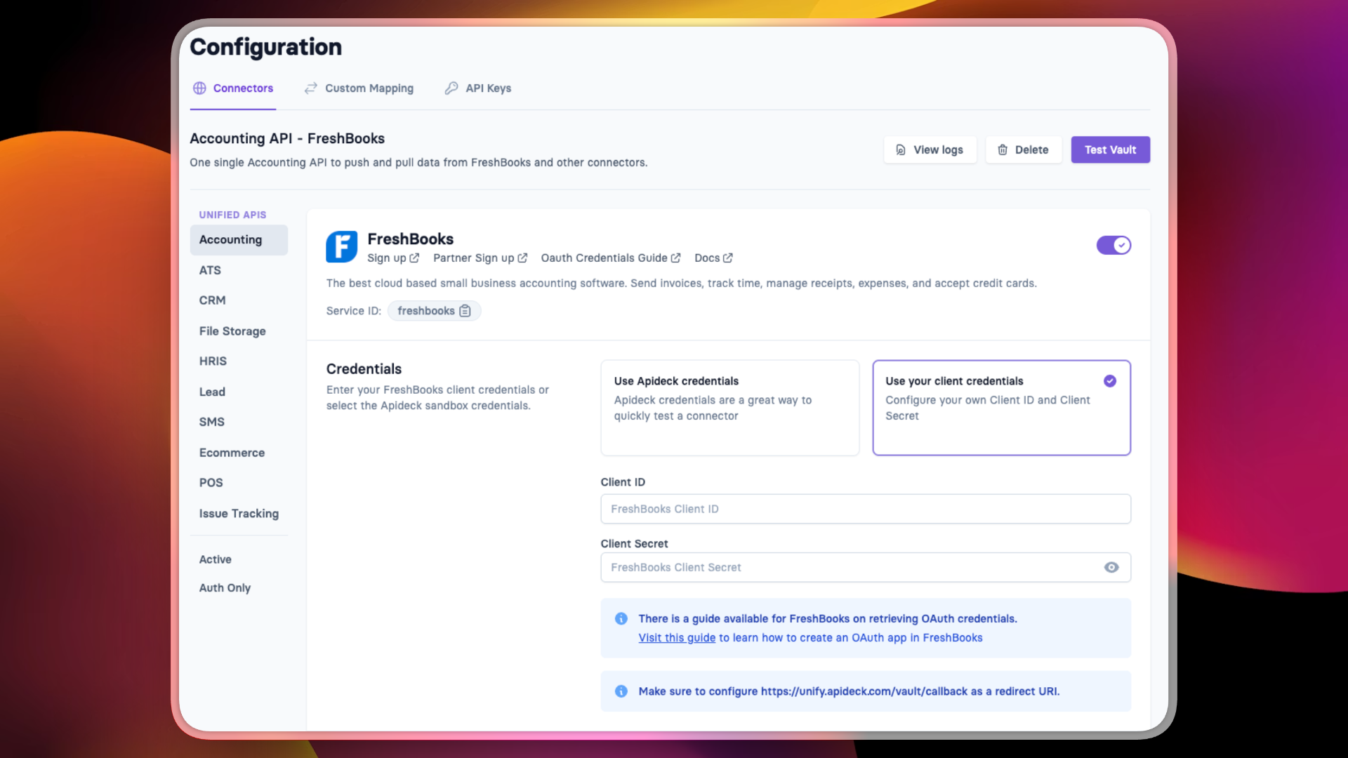 How to get your FreshBooks API Key 1